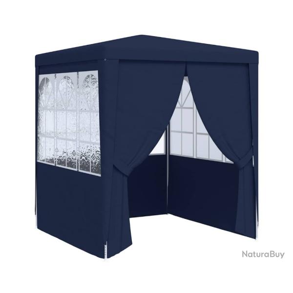 Tente r�ception avec parois lat�rales 2x2 m bleu poly�thyl�ne acier pratique ext�rieur