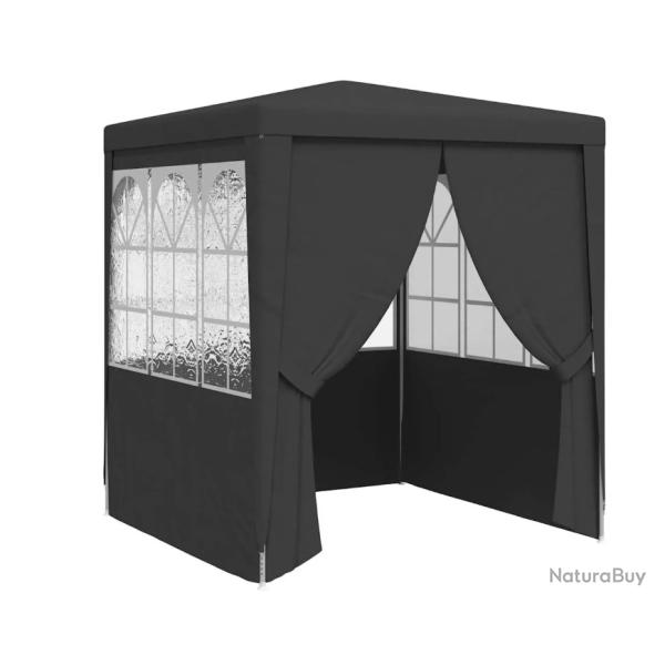 Tente r�ception avec parois lat�rales 2x2 m anthracite poly�thyl�ne acier pratique ext�rieur
