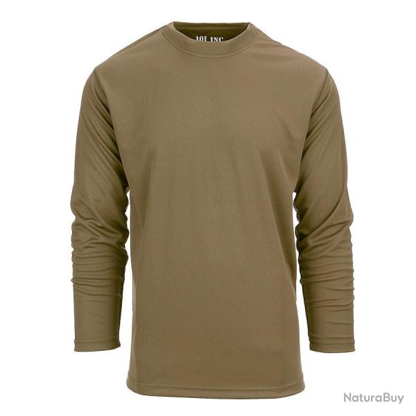Tee shirt tactique  schage rapide manches longues (Couleur Coyote, Taille L)