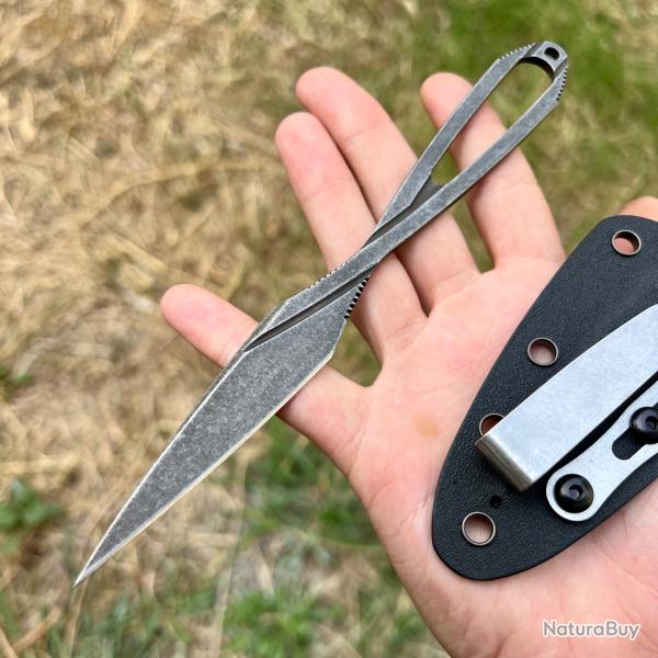 Jolie petit couteau tactique combat �tui kydex acier D2 #314