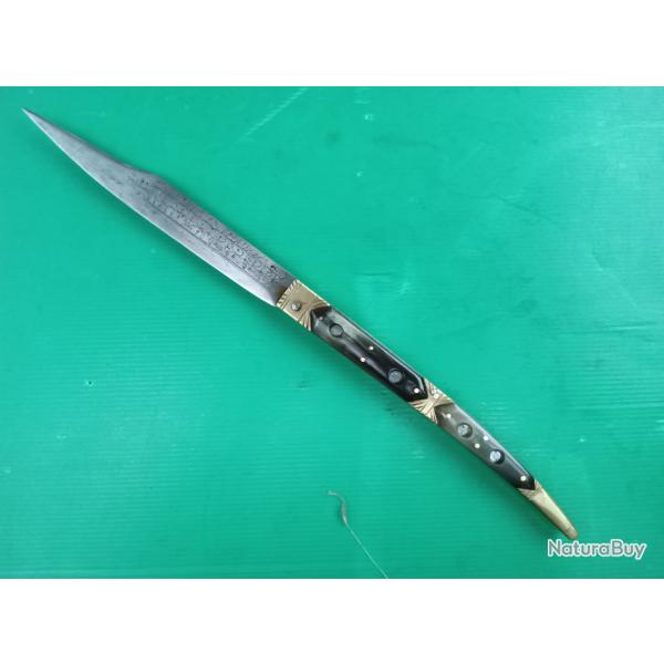 IMPOSANT COUTEAU NAVAJA ALBACETE . DATE : 1880  & VIVA MI AVENIO   . BELLE PIECE .