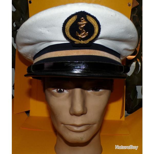 CASQUETTE POUR OFFICIER ENSEIGNE DE VAISSEAU  DE LA MARINE NATIONALE FRANCAISE , TAILLE 56 , FABRICA