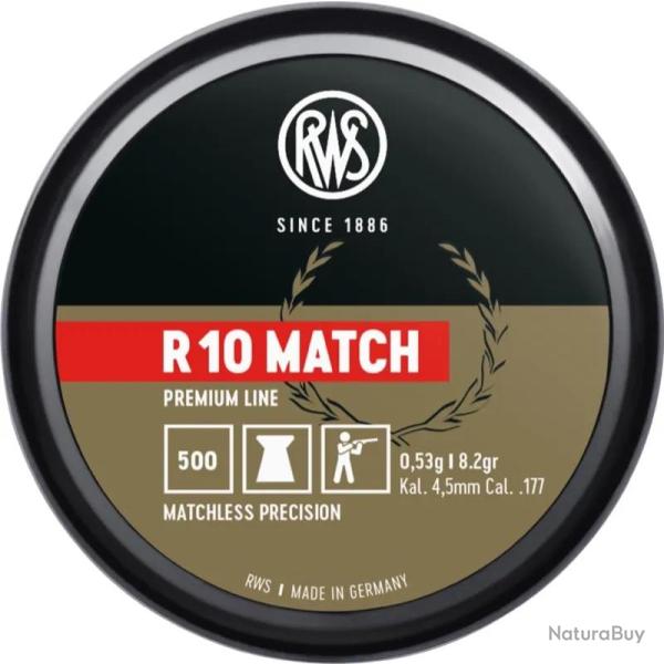 Plombs Rws R10 Match 4,49mm 0,45G