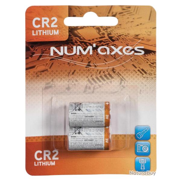 Blister 2 piles CR2 lithium 3 V Num'Axes
