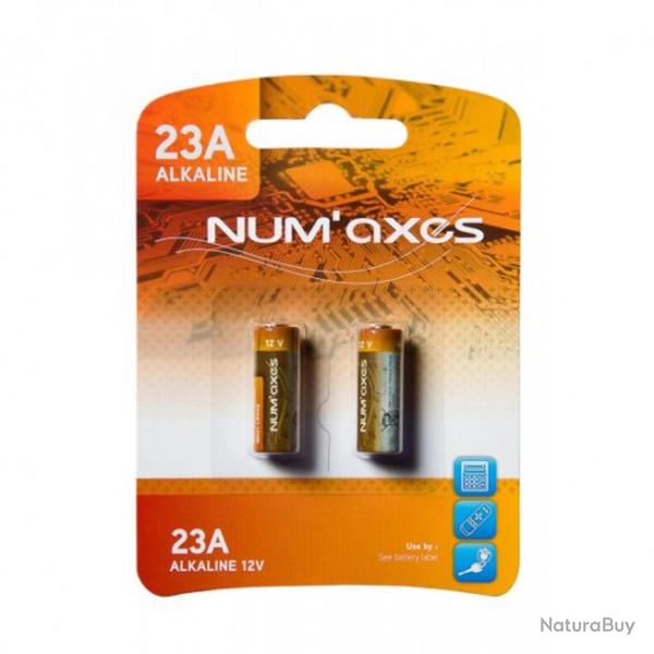 Blister 2 piles 23A alcalines 12 V Num'Axes