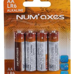 Blister 4 piles AA LR06 alcalines 1,5 V Num'Axes