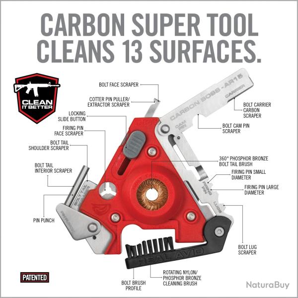 Outil De Nettoyage Ar15 Carbon Boss Real Avid