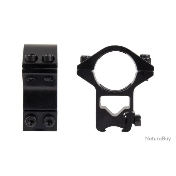 Colliers l�gers pour lunette diam. 25,4 mm - H 18 mm - Rail 11 mm