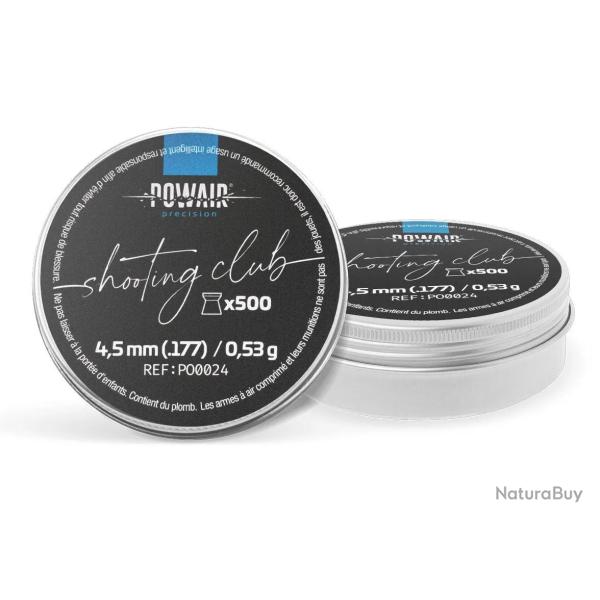 Plombs Plats Shooting Club Powair - Cal. 4,5 mm x500