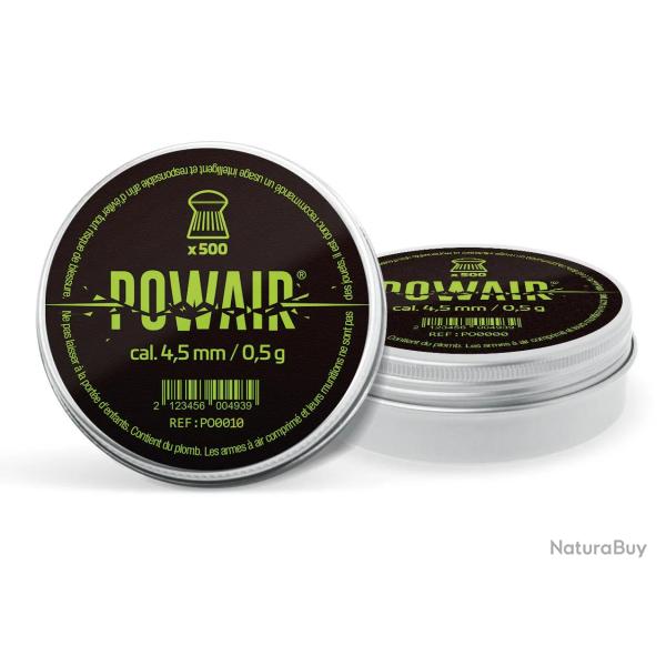 Plombs Ronds Domed Powair - Cal. 4,5 mm x500