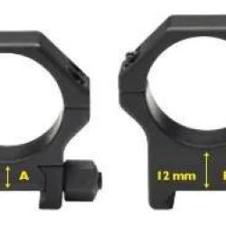 Colliers &agrave; levier pour lunette Contessa 34 mm - H 8 mm - Weaver