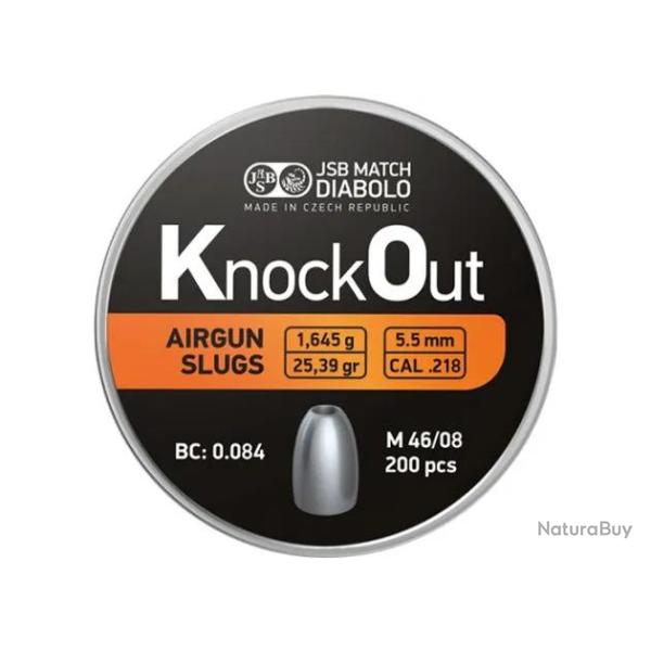 Slugs JSB Knock Out 5.5 mm HP 25.39 grain (.218)
