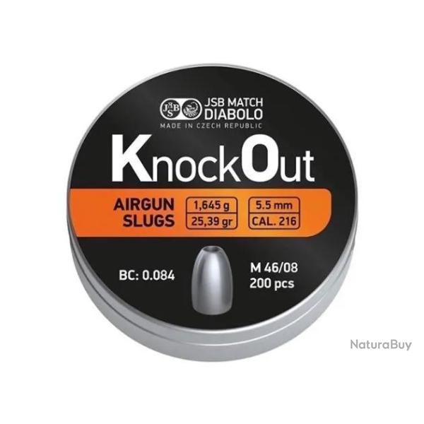 Slugs JSB Knock Out 5.5 mm HP 25.39 grain (.216)
