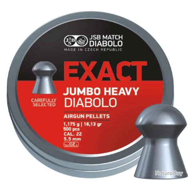 Plombs JSB Exact Diabolo Jumbo Heavy 5.52 mm 18.13 grain