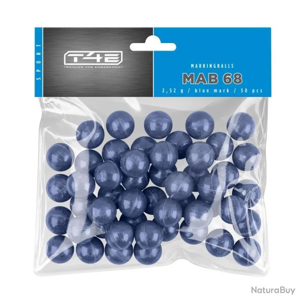 Billes pour arme de dfense T4E Peinture bleue - Cal. 68 x50