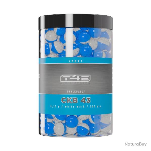 Billes pour arme de dfense T4E Craie blanche - Cal. 43 x500