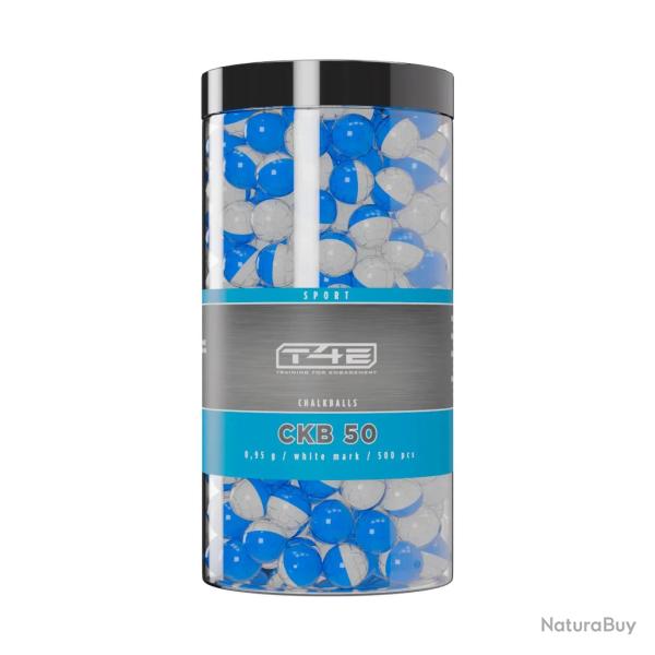 Billes pour arme de d�fense T4E Craie blanche - Cal. 50 x500