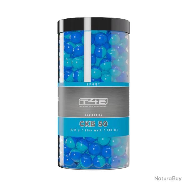 Billes pour arme de d�fense T4E Craie bleue - Cal. 50 x500