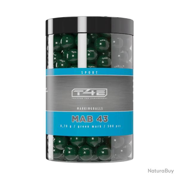 Billes pour arme de d�fense T4E Peinture verte - Cal. 43 x500