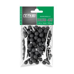 Billes pour arme de d&eacute;fense T4E Caoutchouc - Cal. 43 x100