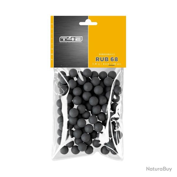 Billes pour arme de d�fense T4E Caoutchouc entrainement - Cal. 68 x100