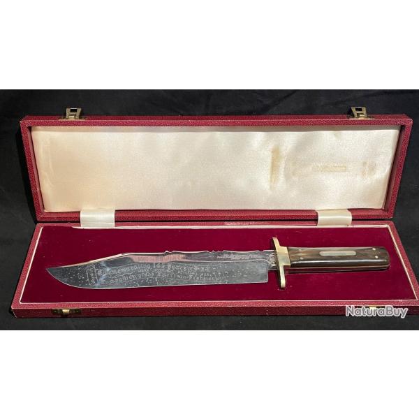 Exceptionnel et rare couteau bowie knife IXL Sheffield comm�moratif 145 years 1826/1971 bo�te + �tui