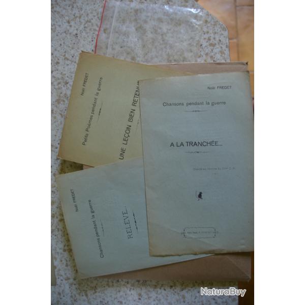 Lot de chansons, po�mes de No�l FREDET (7 facicules) datant de 14/18