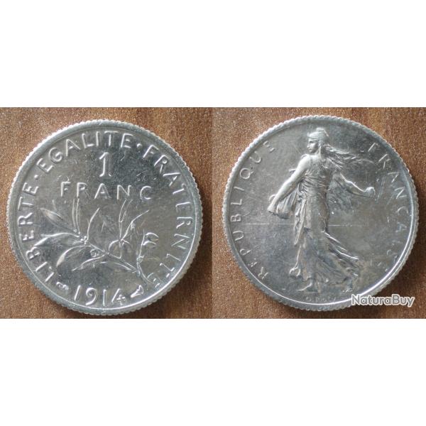France 1 Franc 1914 Semeuse Piece Argent Francs