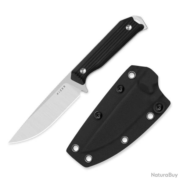 Couteau Kizer Begleiter Fix Lame Acier AEB-L Drop Point Manche Black G10 Etui Kydex KI1045MD2