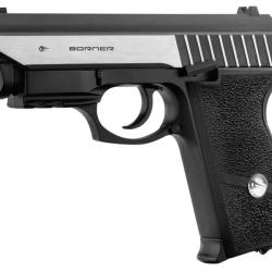 Pistolet CO2 culasse mobile BORNER PANTHER 801 Cal. 4.5mm BB's avec laser int&eacute;gr&eacute; 4.5 mm