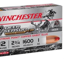 Balles Winchester DEER SEASON sans plomb - Cal 12/70