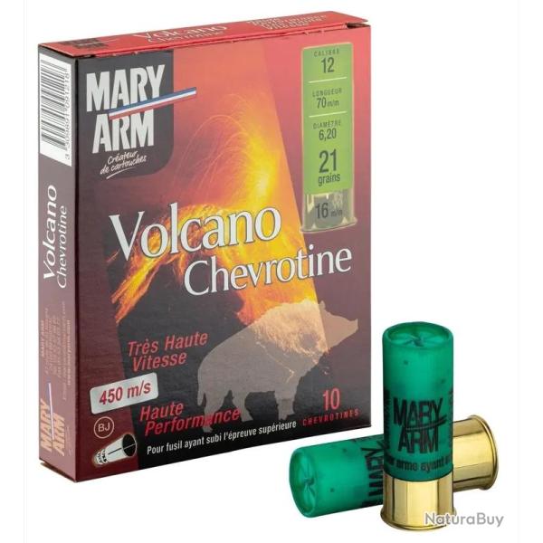 Cartouches Mary Arm chevrotine Volcano Haute vitesse - Cal. 12/70