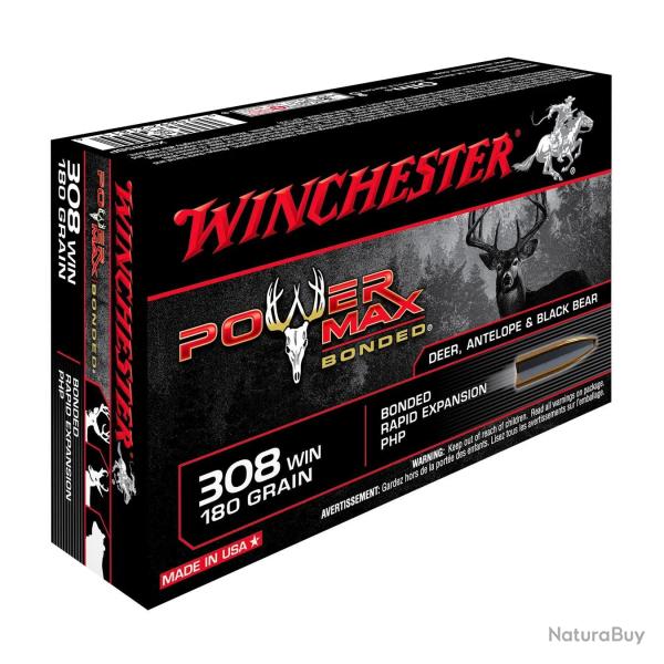 Balles Winchester Power Max Bonded 180 Gr - Cal. 308 Win