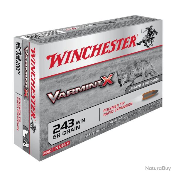 Balles Winchester Varmint X 58 Gr - Cal. 243 Win