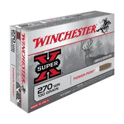 Balles Winchester Super X Power Point 130 Gr - Cal. 270 Win