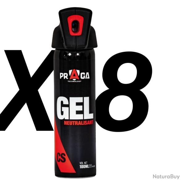 Pack bombes de d�fense gel CS 100 ml x8
