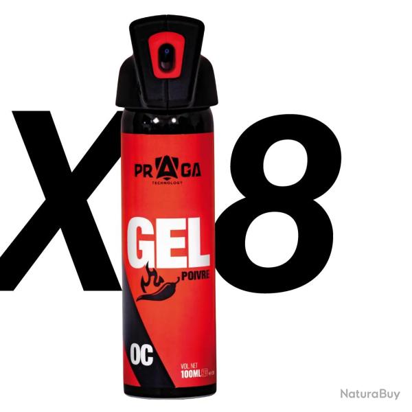 Pack bombes de d�fense Red Pepper CS 100 ml x8