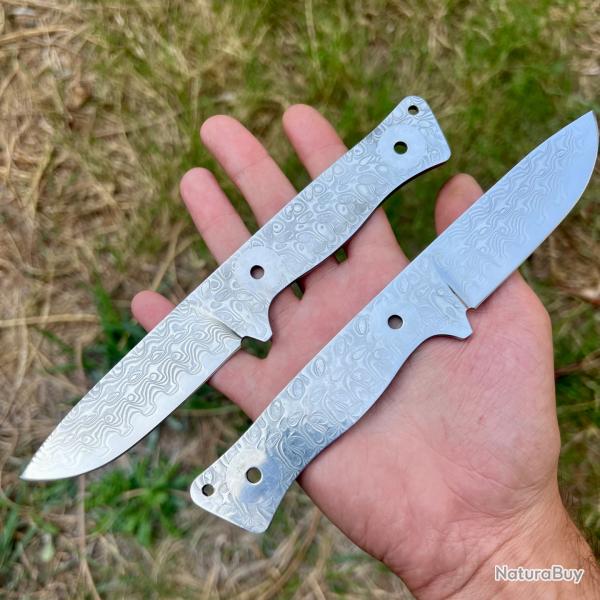 Couteau damas lame fixe nue vierge cr�ateur couteau Coutelerie #317
