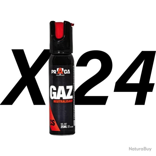 Pack bombes de d�fense gaz CS 25 ml x24