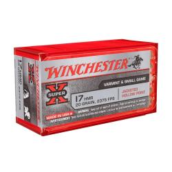 Balles Winchester Super-X 20 Gr JHP - Cal. 17 HMR x50