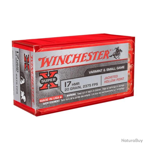 Balles Winchester Super-X 20 Gr JHP - Cal. 17 HMR x50