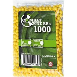 Billes pour arme BB Combat Zone - Jaune - 6 mm x1000