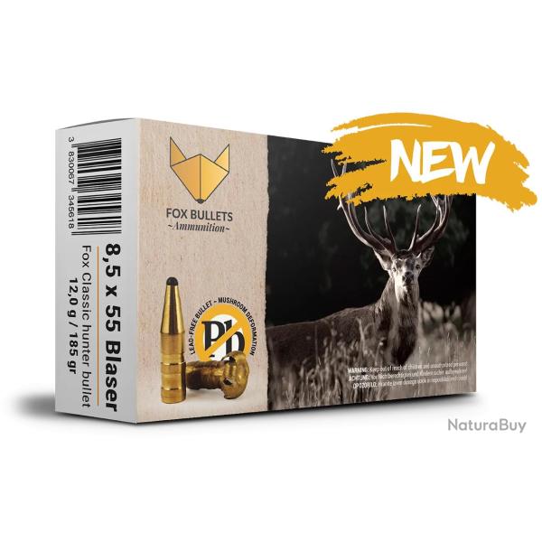 Balles sans plomb Fox Bullet Classic Hunter 8,5x55 Blaser - 185 Gr