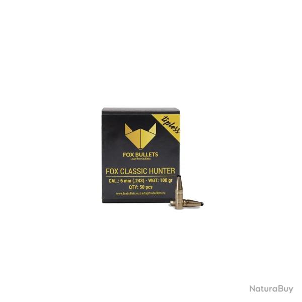 Ogive sans plomb Fox Bullets Classic Hunter 6 mm - 100 Gr x50