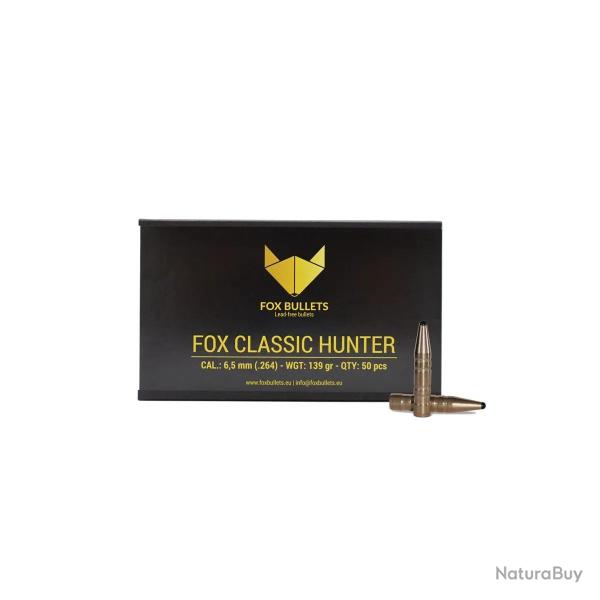 Ogive sans plomb Fox Bullets Classic Hunter 6,5 mm - 139 Gr x50
