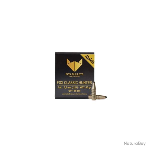Ogive sans plomb Fox Bullets Classic Hunter 5,6 mm - 60 Gr x50