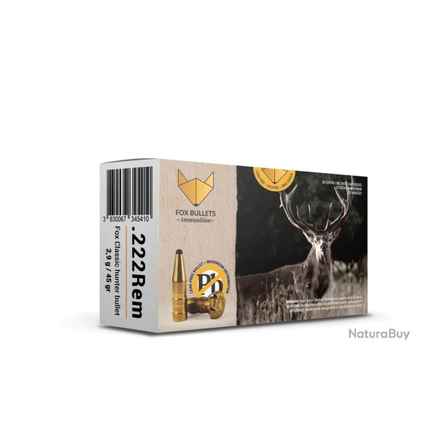 Balles sans plomb Fox Bullet Classic Hunter 222 REM - 45 Gr
