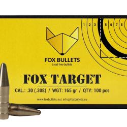 Ogive sans plomb Fox Bullets Target 308 - 165 Gr x100