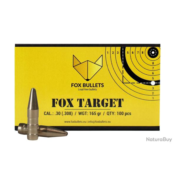 Ogive sans plomb Fox Bullets Target 308 - 165 Gr x100