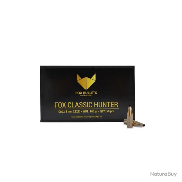 Ogive sans plomb Fox Bullets Classic Hunter 8 mm - 160 Gr x50